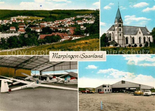 Marpingen Panorama Kirche Segelflugplatz Hangar