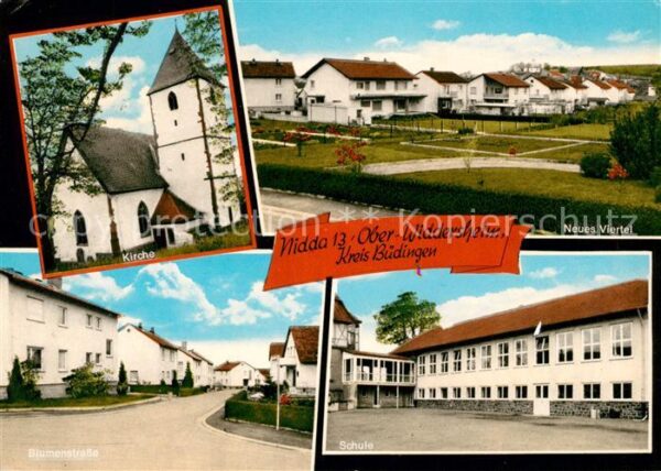 Ober-Widdersheim Kirche Neues Viertel Schule Blumenstra?e