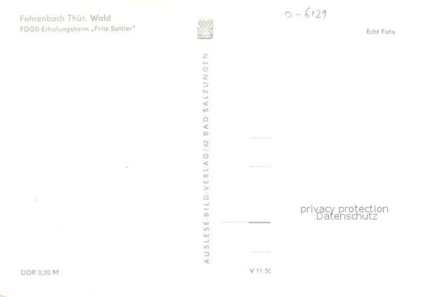 Fehrenbach Thueringer Wald FDGB Ferienheim Fritz Sattler – Bild 2