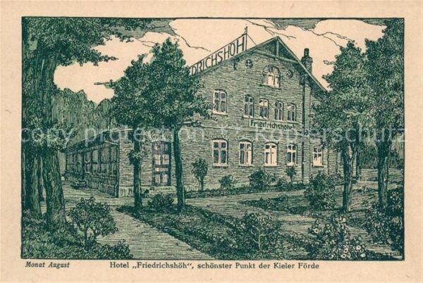 Kiel Hotel Friedrichshoeh Foerde Kuenstlerkarte