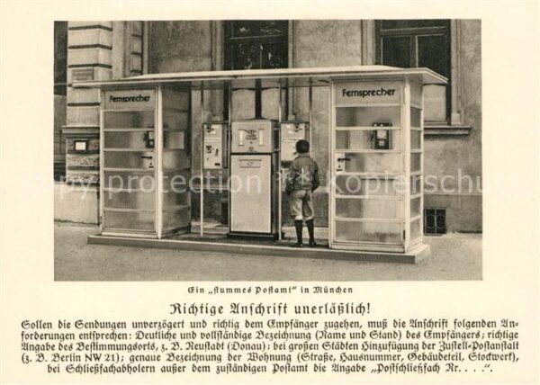 Muenchen Ein stummes Postamt Fernsprecher