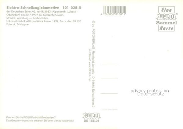 Ochsenfurt Elektro Schnellzug Lokomotive – Bild 2