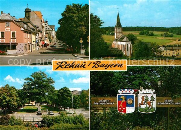 Rehau Oberfranken Maxplatz Rathaus Pilgramsreuth Staedtefreundschaft