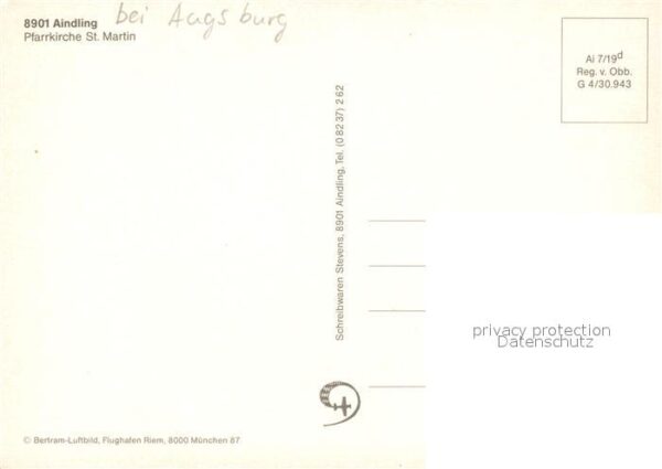 Aindling Fliegeraufnahme Pfarrkirche St Martin – Bild 2