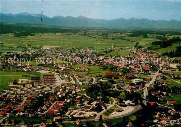 Peiting Fliegeraufnahme Allgaeuer Tiroler Hochgebirge
