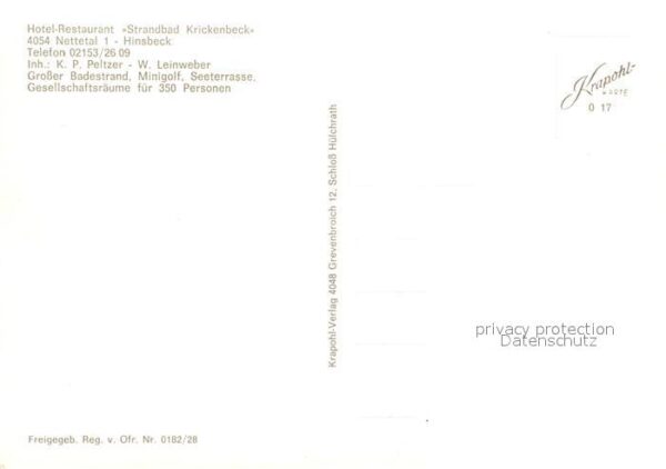 Hinsbeck Fliegeraufnahme Hotel Restaurant Strandbad Krickenbeck – Bild 2