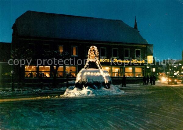 Braunlage Am Brunnen Nachtaufnahme Winter