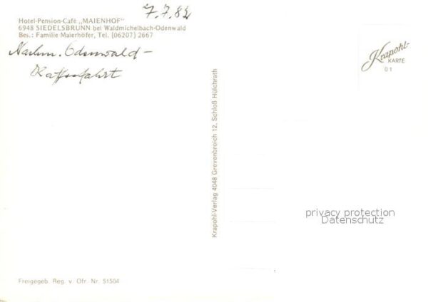 Siedelsbrunn Fliegeraufnahme Hotel Pension Cafe Maienhof – Bild 2