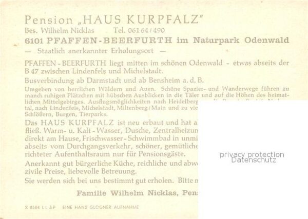 Beerfurth Pension Haus Kurpfalz Panoramen – Bild 2