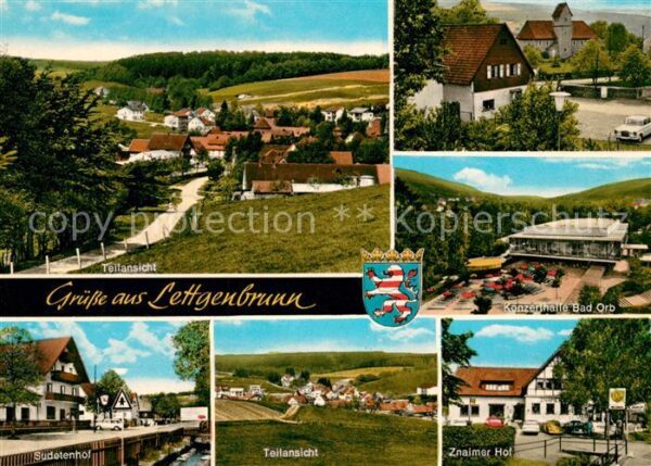 Lettgenbrunn Konzerthalle BAd Orb Znaimer Hof Sudetenhof Panoramen Wappen