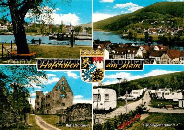 Hofstetten Aschaffenburg Ruine Schoenrain Campingplatz Schoenrain Panorama Wappe
