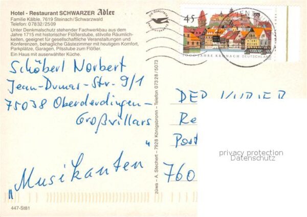 Steinach Baden Hotel Restaurant Schwarzer Adler – Bild 2