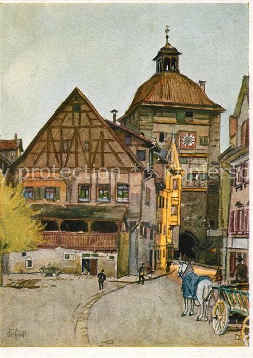 Esslingen Neckar Wolfstor Kuenstlerkarte Karl Fuchs