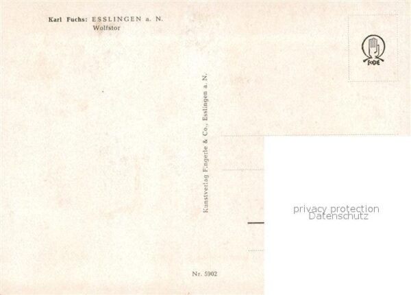 Esslingen Neckar Wolfstor Kuenstlerkarte Karl Fuchs – Bild 2
