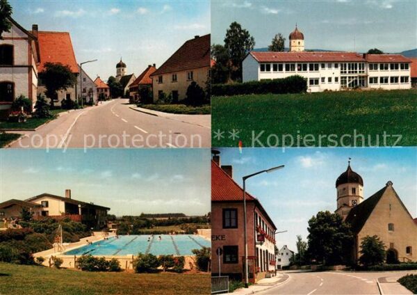 Moenchsroth Schwimmbad Kirche Ortsansicht