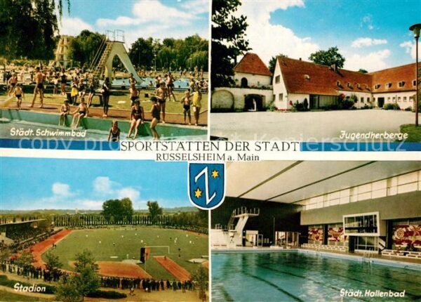 Ruesselsheim Main Staedtisches Schwimmbad Jugendherberge Stadion Hallenbad