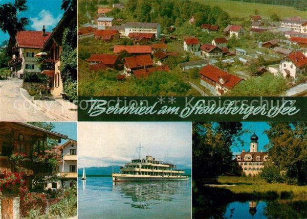 Bernried Starnberger See Fliegeraufnahme Faehrschiff Sankt Martinskirche