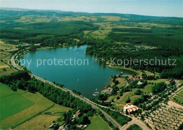 Losheim See Fliegeraufnahme Stausee Braeu Gasthaus Seehotel Campingplatz