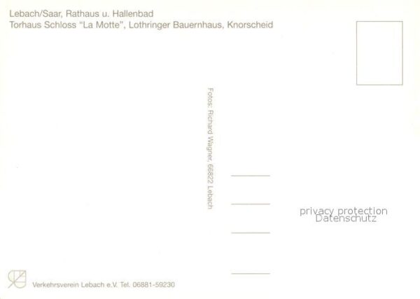 Lebach Rathaus Hallenbad Torhaus Schloss La Motte Lothringer Bauernhaus – Bild 2