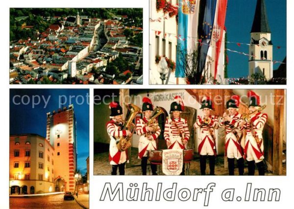 Muehldorf Inn Fliegeraufnahme Kirche Musikanten