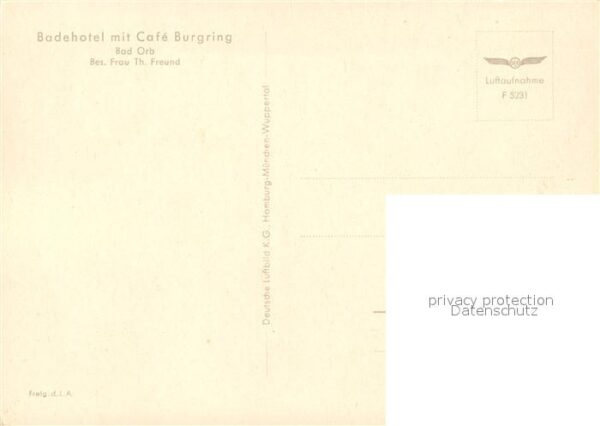 Bad Orb Fliegeraufnahme Badehotel Cafe Burgring – Bild 2