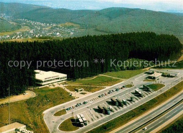 Freudenberg Westfalen Fliegeraufnahme Autobahn-Raststaette Siegerland-Ost