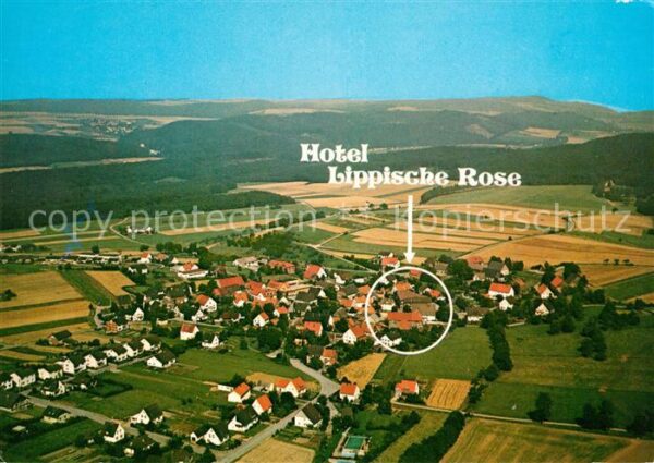 Hummersen Fliegeraufnahme Hotel Lippische Rose