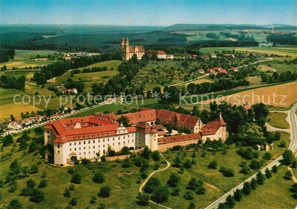Ellwangen Jagst Schloss Wallfahrtskirche Schoenenberg Fliegeraufnahme