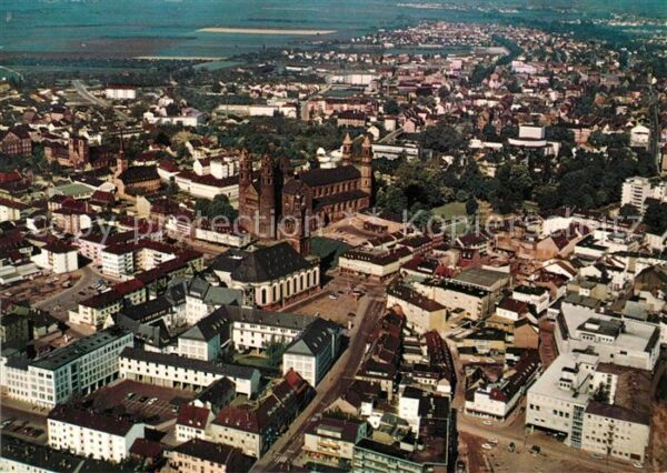 Worms Rhein Fliegeraufnahme