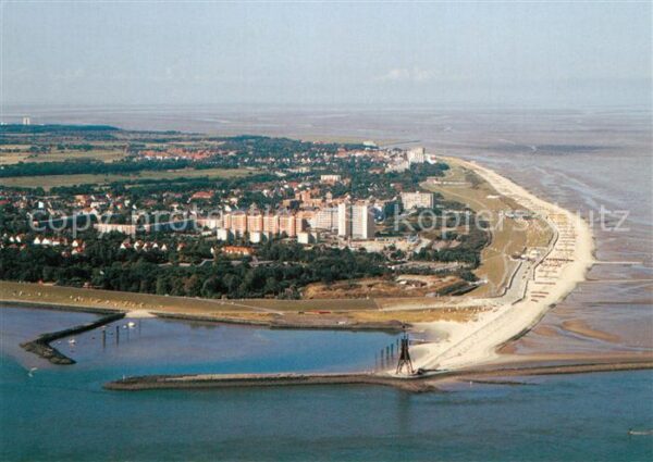 Cuxhaven Doese Nordseebad Fliegeraufnahme Kugelbake