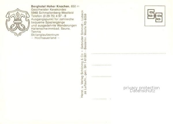 Westfeld Sauerland Berghotel Hoher Knochen Fliegeraufnahme – Bild 2