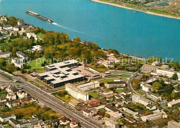 Bonn Rhein Fliegeraufnahme Regierungsviertel