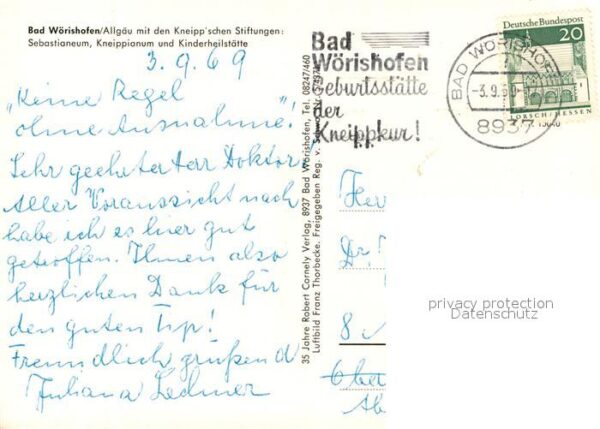 Bad Woerishofen Fliegeraufnahme Sebastianeum Kneippianum Kinderheilstaette – Bild 2