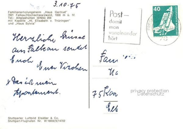 Falkau Familienerholungsheim Haus Gertrud Fliegeraufnahme – Bild 2