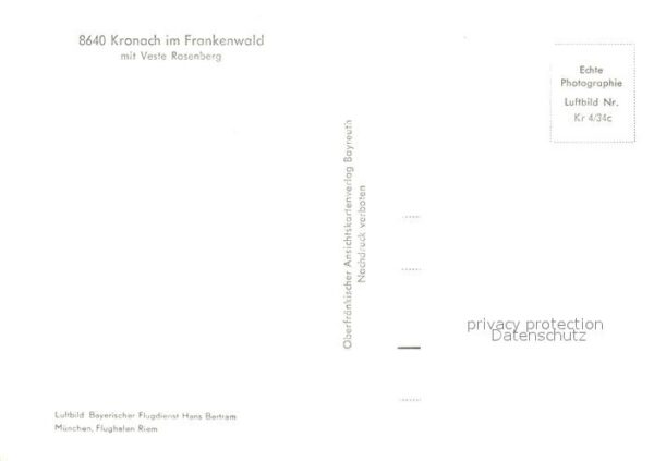 Kronach Oberfranken Veste Rosenberg Fliegeraufnahme – Bild 2