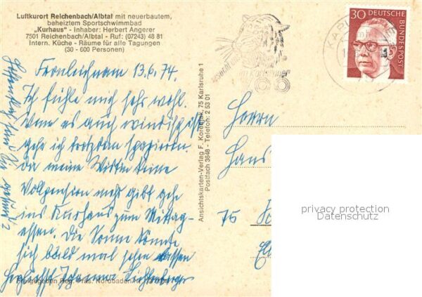 Reichenbach Waldbronn Fliegeraufnahme Sportschwimmbad Kurhaus – Bild 2