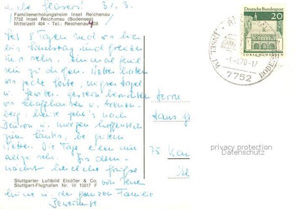 Insel Reichenau Fliegeraufnahme Familienerholungsheim – Bild 2