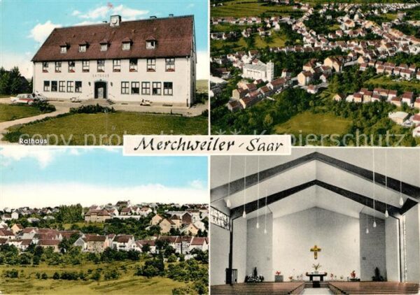 Merchweiler Rathaus Fliegeraufnahme Kirche