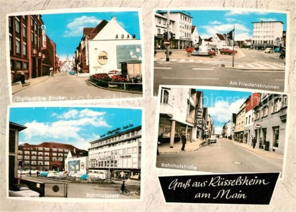 Ruesselsheim Main Darmstaedter Strasse Bahnhofplatz Bhanhofstrasse Friedensbrunn