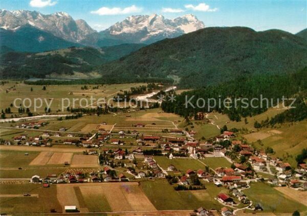 Wallgau Fliegeraufnahme Wetterstein Zugspitze