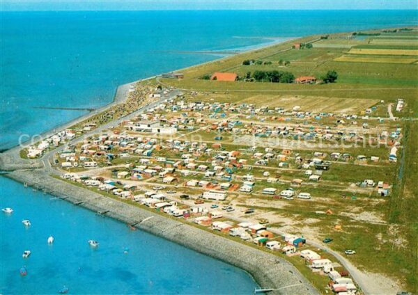 Tossens Nordseebad Fliegeraufnahme Campingplatz