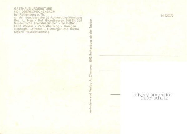 Oberscheckenbach Gasthaus Jaegerstube – Bild 2