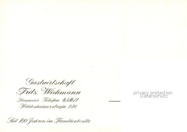 Hannover Gastwirtschaft Fritz Wichmann – Bild 2