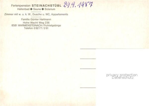 Warmensteinach Ferienpension Steinachstuebl – Bild 2