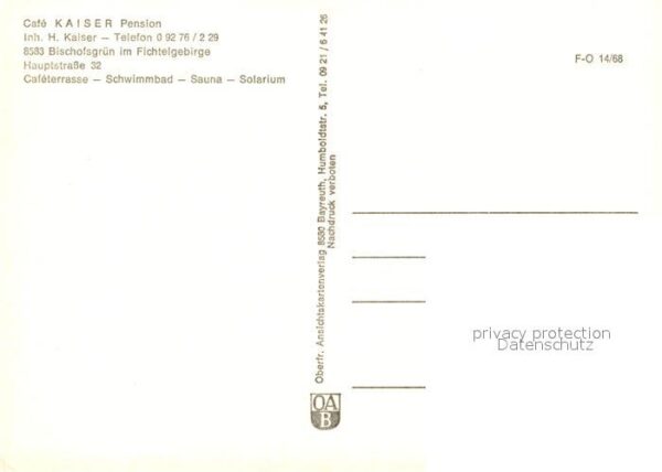 Bischofsgruen Cafe-Pension Kaiser – Bild 2