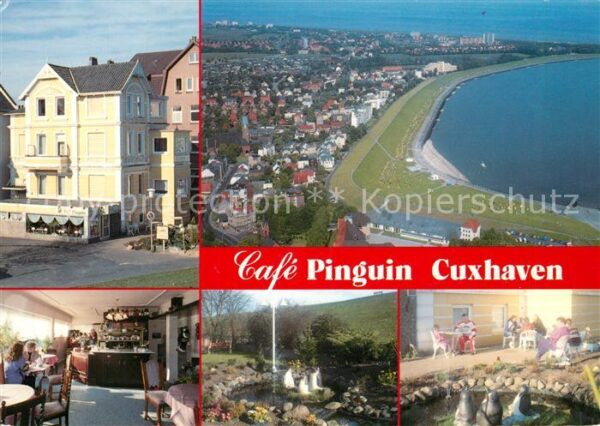 Cuxhaven Nordseebad Cafe Pinguin Fliegeraufnahme Villa Seeblick
