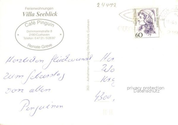 Cuxhaven Nordseebad Cafe Pinguin Fliegeraufnahme Villa Seeblick – Bild 2