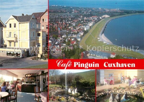 Cuxhaven Nordseebad Cafe Pinguin Villa Seeblick Fliegeraufnahme
