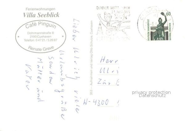 Cuxhaven Nordseebad Cafe Pinguin Villa Seeblick Fliegeraufnahme – Bild 2