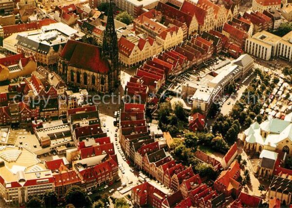 Muenster Westfalen St. Lambertikirche Prinzipalmarkt Fliegeraufnahme